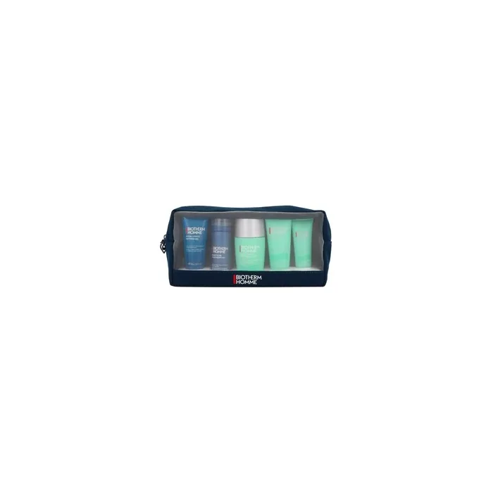 Biotherm Homme Aquapower Set - Includes Cleanser, Shower Gel, Shaving Foam, Deodorant Roll-On, Advanced Gel, And Pouch