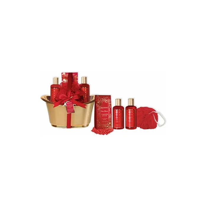 Parisax Gift Set For Bath In Golden Bathtub With Frozen Strawberries & Vanilla