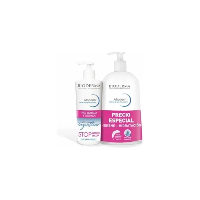 Bioderma Atoderm Intensive Balm 500ml Atoderm Intensive Cleansing Gel 1000ml Set