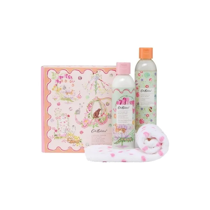 Cath Kidston Carnival Parade Hand Towel and Body Wash Bathtime Gift Set