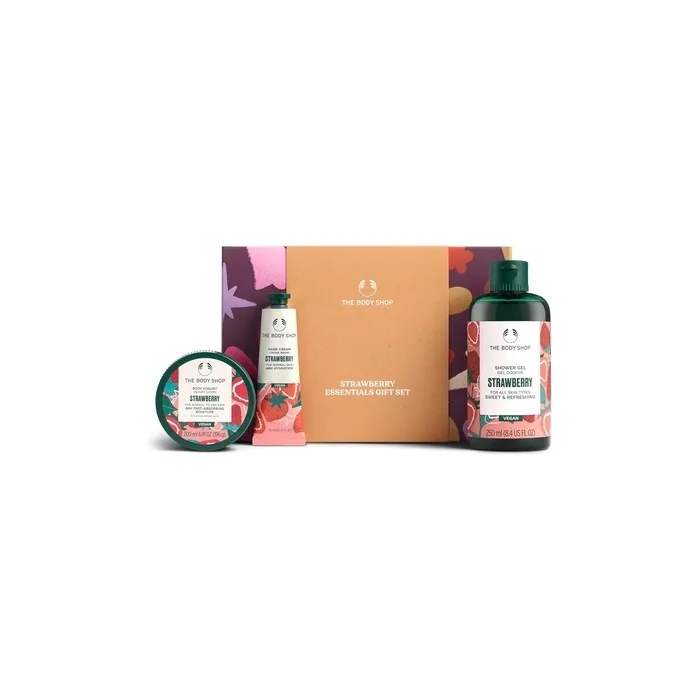 The Body Shop Strawberry Essentials Gift Set Shower Gel 250ml Body Yogurt