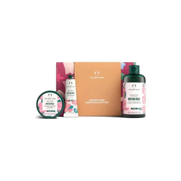 The Body Shop British Rose Essentials Gift Set Shower Gel 250ml Body Yogurt
