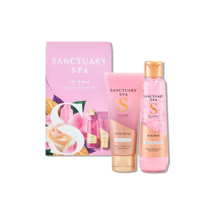 Sanctuary Spa Lily & Rose Bodycare Duo Luxury Body Wash & Scrub Gift Set