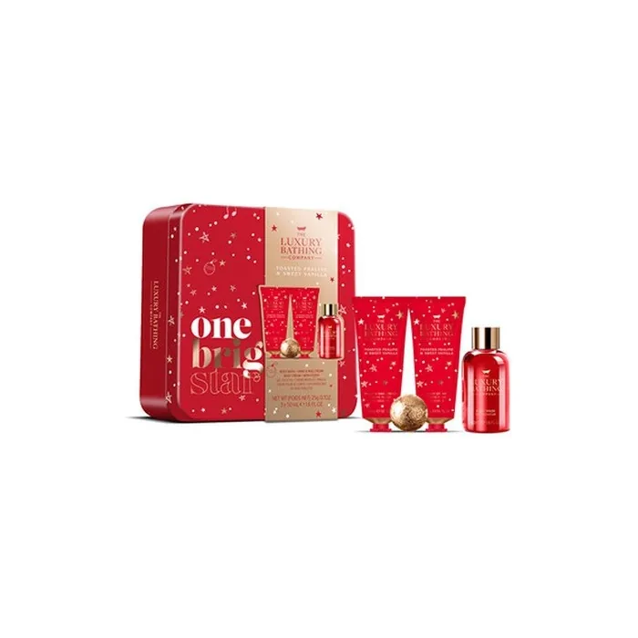 The Luxury Bathing Company Gift Set in Tin with Praline and Vanilla