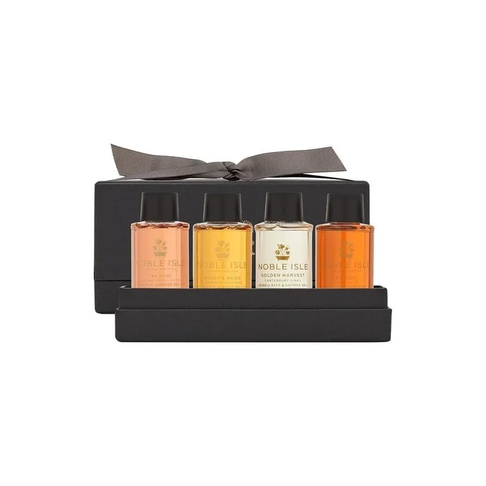 Noble Isle Luxury Bath & Shower Gel Fragrance Sampler Gift Set 30ml x4 - Pack of 4