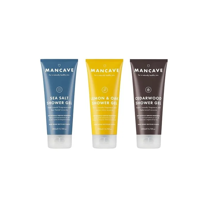 ManCave Shower Set Lemon and Oak, Cedarwood and Sea Salt 200ml