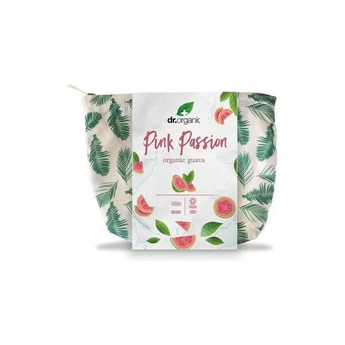 Dr Organic Pink Passion Organic Guava Promo Set Includes Shampoo 265ml Body Wash 250ml Face Wash 150ml And A Free Toiletry Bag