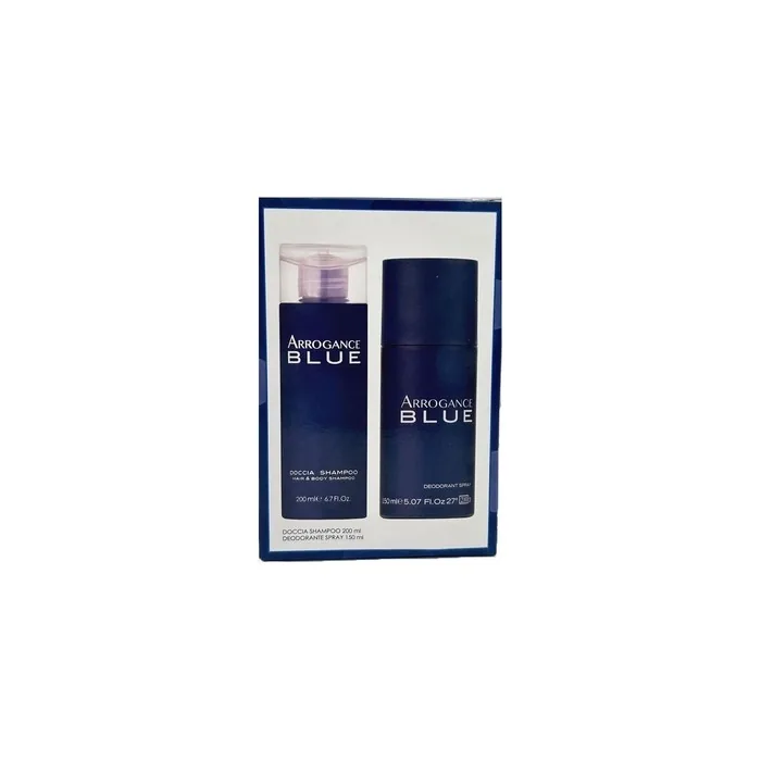 Arrogance Blue Gift Set for Men - 200ml Shower Shampoo and 150ml Deodorant Spray