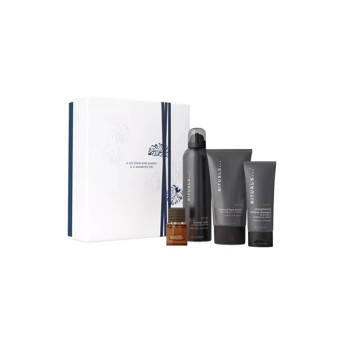Rituals The Ritual Of Homme Medium 2025 Eau De Parfum 15 Ml With Shower Gel Foam 200 Ml Shampoo 70 Ml And Charcoal Facial Peel 125 Ml