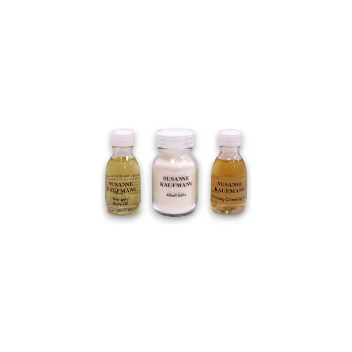 Susanne Kaufmann Home Spa Collection Set - Paraben-Free Purifying Cleansing Gel 30 Ml, Nourishing Body Butter 15 Ml, And Exfoliating Face Masks