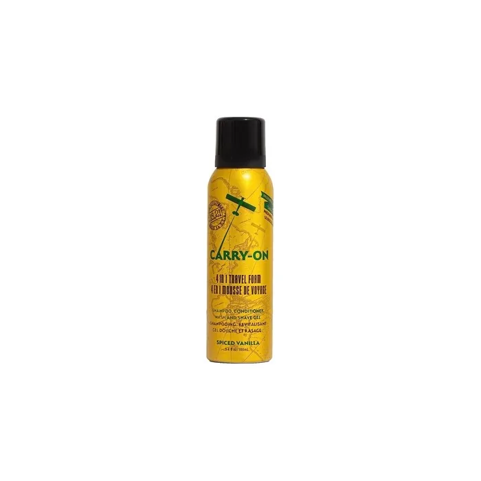 18.21 Man Made Carry On 4-in-1 Travel Foam Shampoo Conditioner Wash & Shave 3.4 fl. oz Spiced Vanilla