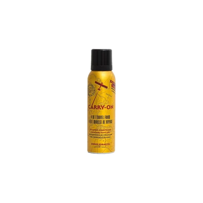 18.21 Man Made Carry On 4-in-1 Travel Foam Shampoo Conditioner Wash & Shave 3.4 fl. oz Sweet Tobacco