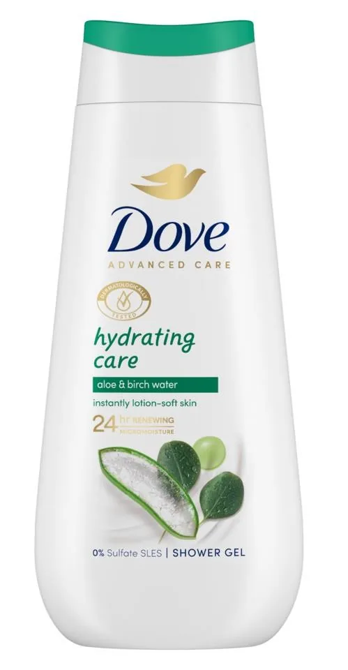 Dove Advanced Care Shower Foam Fresh Hydration Aloe Birch Sap 225 Ml