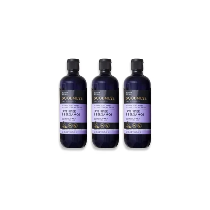 Baylis & Harding Goodness Body Wash Lavender & Bergamot Luxury Bath Wash with Relaxing Mood Boosters to Enhance Sleep Natural Essential Oils Dermatologist Approved Vegan