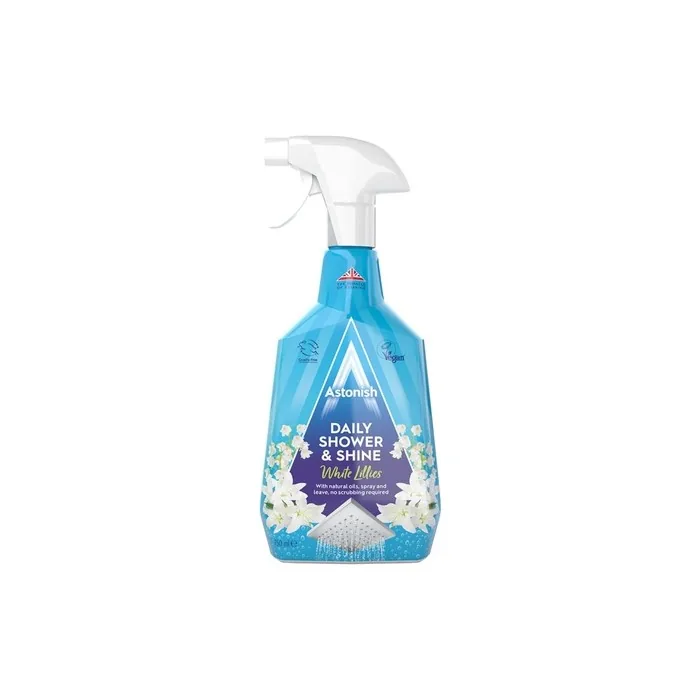 Astonish Daily Shower and Shine Vegan Cruelty-free Shower Spray 750ml White Lilies