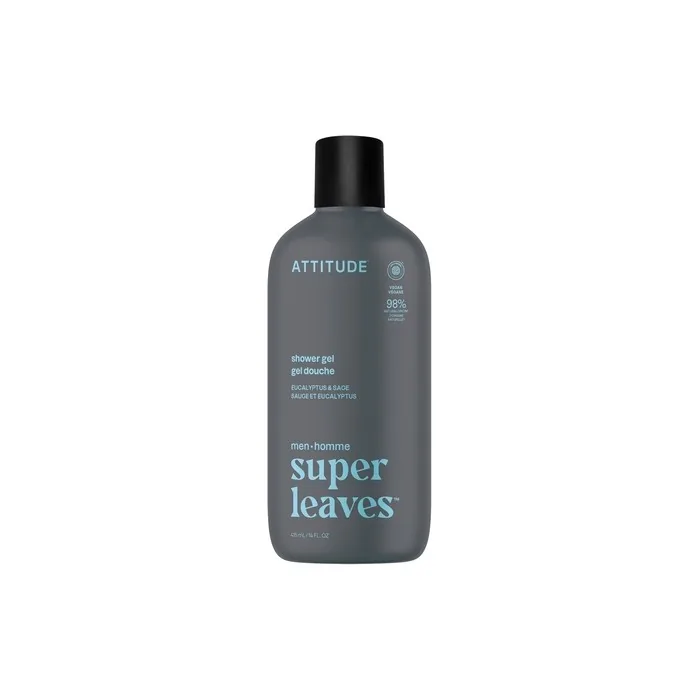 Attitude Shower Gel Body Wash for Men 98% Natural Origin Ingredients - Paraben Free
