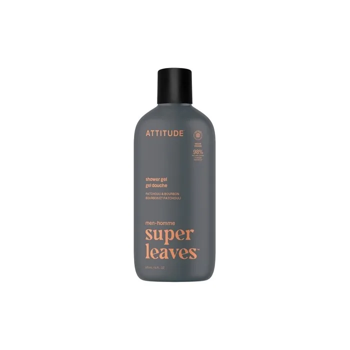 Attitude Shower Gel Body Wash for Men 98% Natural Origin Ingredients - Paraben Free