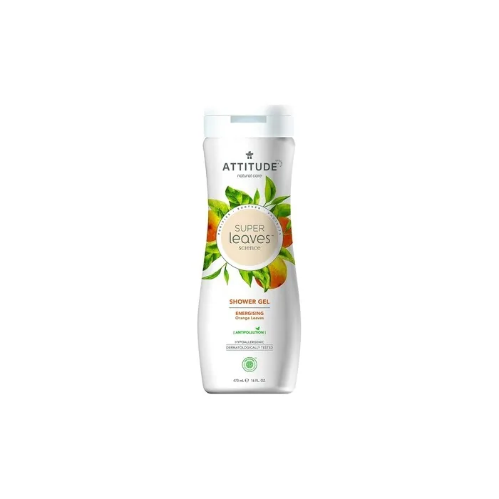 ATTITUDE Super Leaves Shower Gel 473ml Nourishing Shower Shampoo Biodegradable Shower Gel Natural Shower Gel with Orange Leaves Vegan Natural Cosmetics