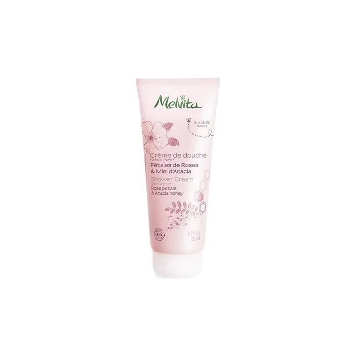Melvita Shower Cream With The Floral Scent Of Rose Petals & Acacia Honey 200 Ml