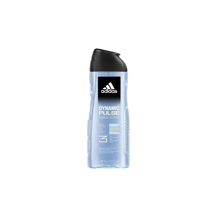 Adidas Dynamic Pulse Shower Gel 400ml - 3-in-1 Formula for Body, Face, and Hair