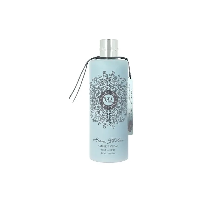Vivian Gray Aroma Selection Amber & Cedar Bath & Shower Gel 500 Ml