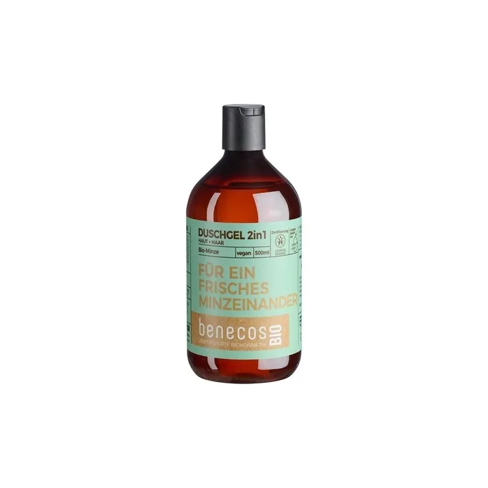 Benecosbio 2-in-1 Organic Mint Shower Gel for Skin & Hair