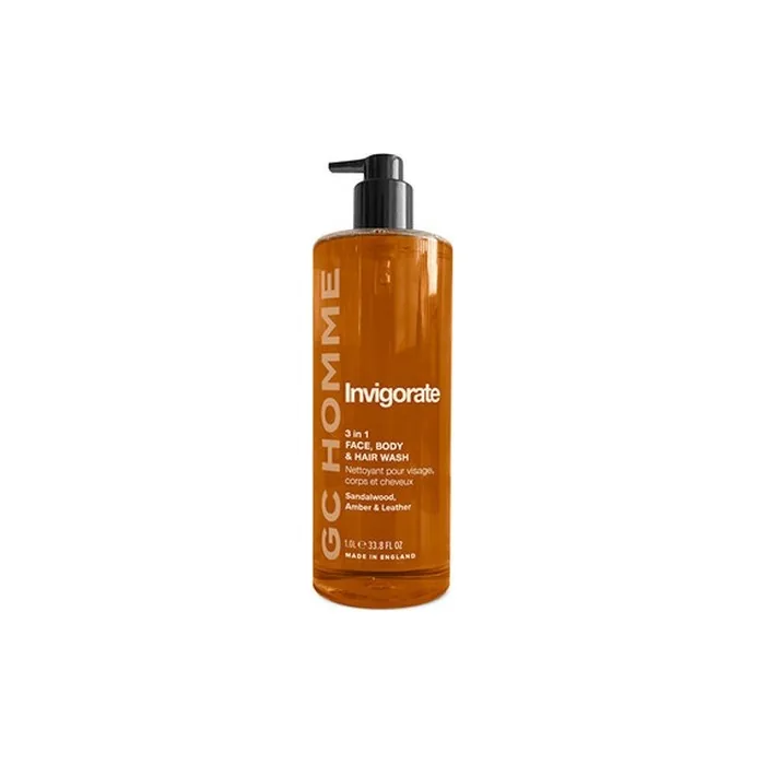 GC Homme Invigorating 3-in-1 Body Wash Sandalwood Amber Cedar 1L