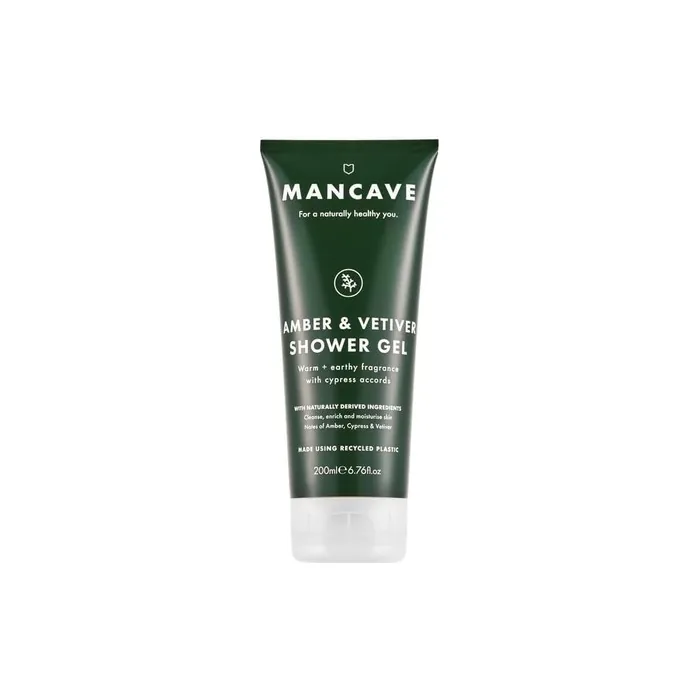 Mancave Amber Vetiver Men's Shower Gel Body Wash With Natural Ingredients Vegan