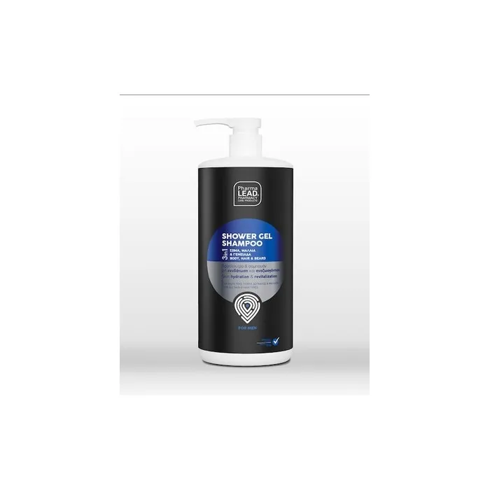 Pharmalead Men Shower Gel Shampoo 3in1 For Body Hair Beard 1000ml