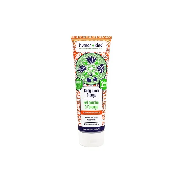 Human+Kind Orange Body Wash 2 in 1 with Coconut Oil 8.45 fl oz/250 ml