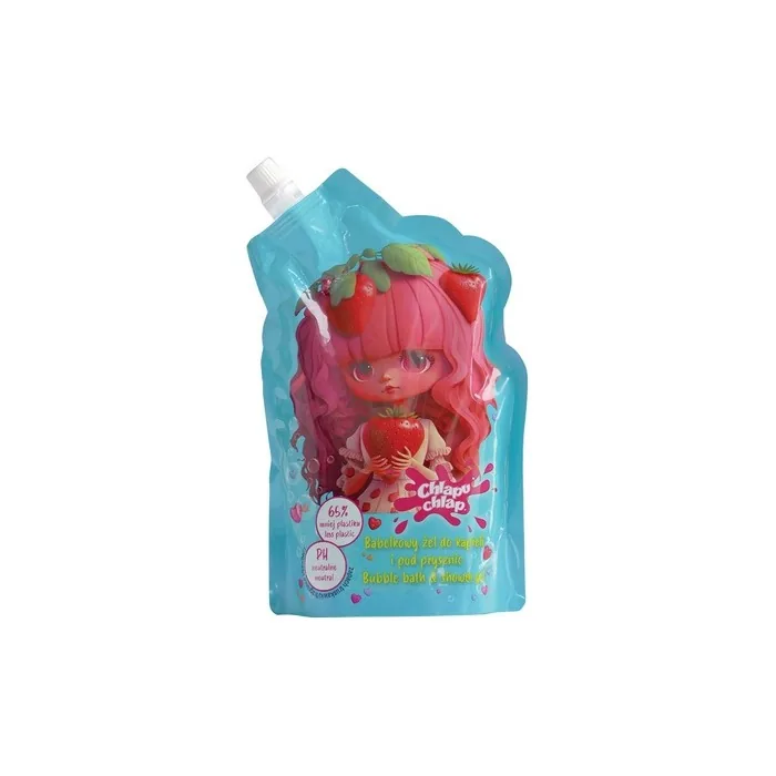 Chlapu Chlap Bubbly Bath Gel For Bath And Shower Strawberry Scent 400 Ml