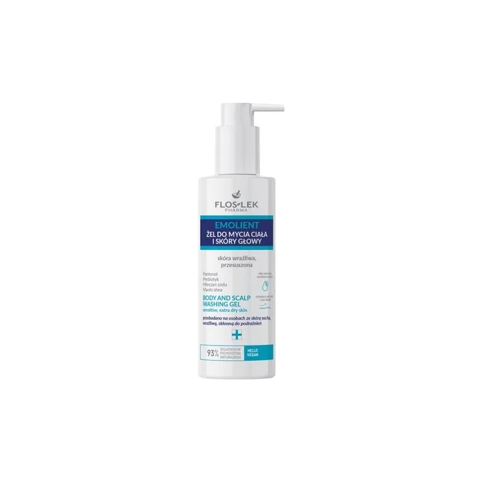 Floslek Emollient Body And Scalp Wash Gel For Sensitive Skin 175ml