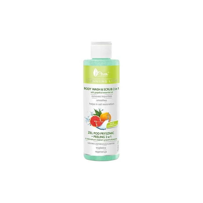 Ava Laboratorium Face Wash Scrub Shower Gel With Scrub 2 In 1 Grapefruit 200ml