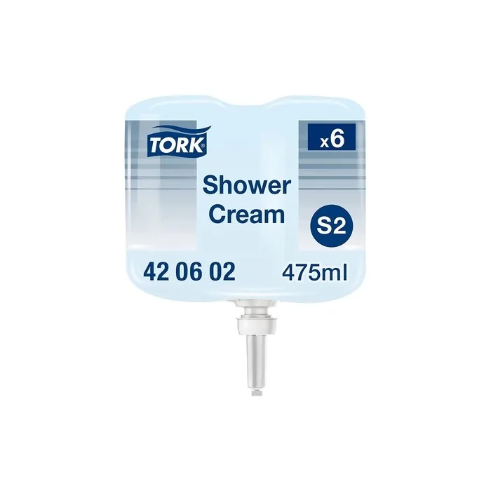 Tork Hair & Body Mini Liquid Soap 2-in-1 Shower Gel and Shampoo for S2 Dispenser Systems 475ml Light Blue