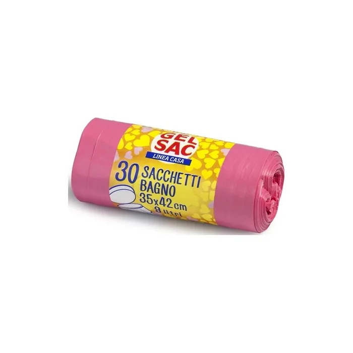 GELSAC Scented Pink Bath Gel Sachets 30 Count 35x42 cm 8 Liters Roll
