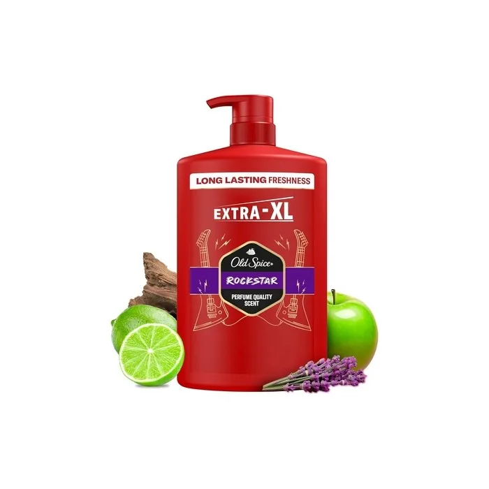 Old Spice Rockstar Men's Shower Gel & Shampoo 1000ml 3-in-1 Body Wash
