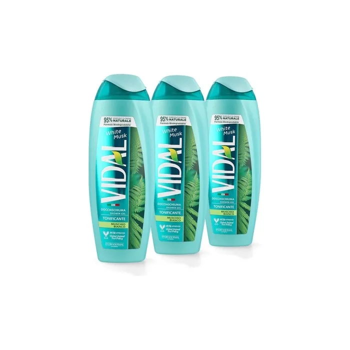 Vidal White Musk Shower Gel 250ml - Pack of 3