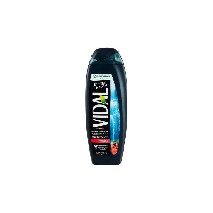 Vidal Energy & Sport Shower Gel Energizing with Ginseng and Guarana 250ml 8.4 Fl Oz Italian Import