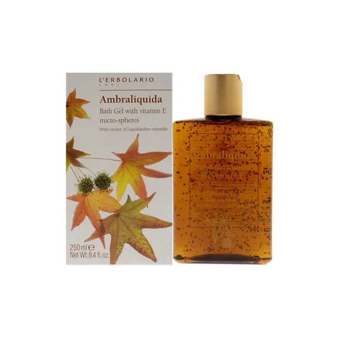 LErbolario Ambraliquida Bath Gel with Vitamin E Micro-Spheres for Unisex 8.4oz
