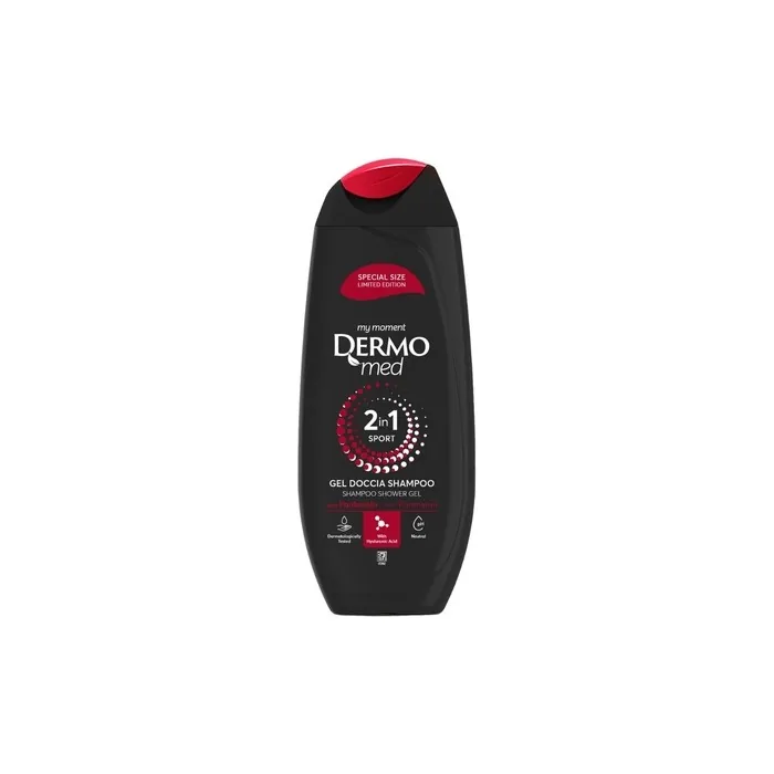 Dermomed Shower Gel Shampoo 2 In 1 250 Ml Sport With Panthenol