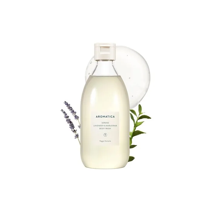 AROMATICA Serene Body Wash Lavender & Marjoram 10.14oz 300ml Vegan Daily In-Shower Wash Blended with Naturally Derived Scents