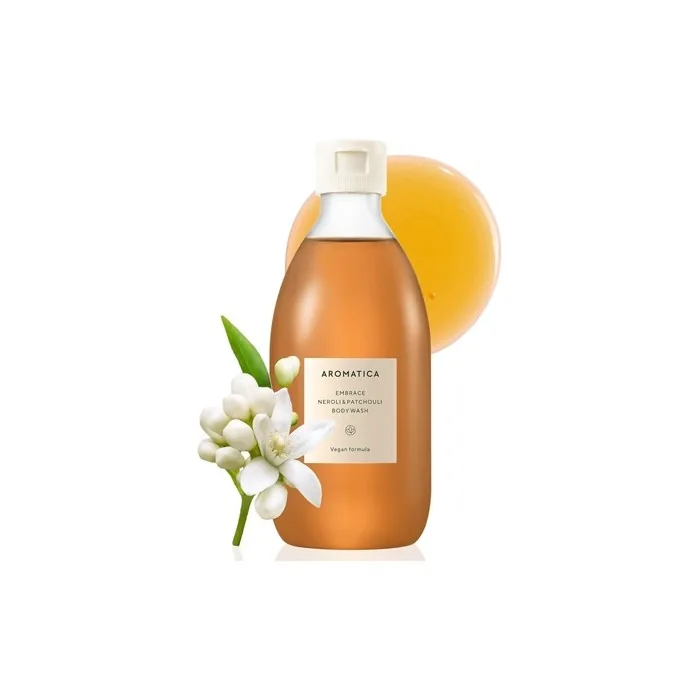 AROMATICA Embrace Body Wash Neroli & Patchouli Aromatic Shower Relaxing Your Body & Mind Earthly Floral Fragrances Vegan Sulfate Free 10.14fl.oz./300ml