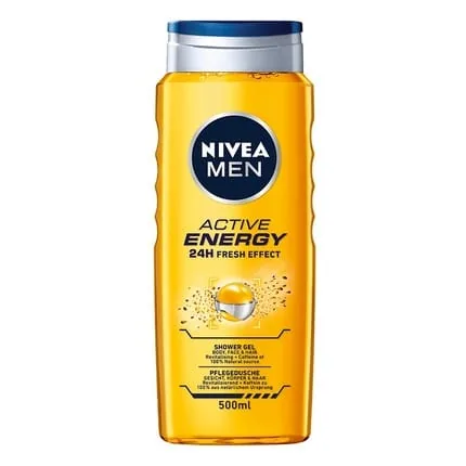 NIVEA Men Active Energy Shower Gel 500ml - Refreshing Gel with Caffeine