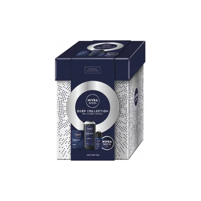 Nivea Men Deep Collection Skincare Regime 3 In 1 Shower Gel 250ml Aftershave 100ml Rollon Antiperspirant 50ml Universal Cream For Body Face And Hands 75ml