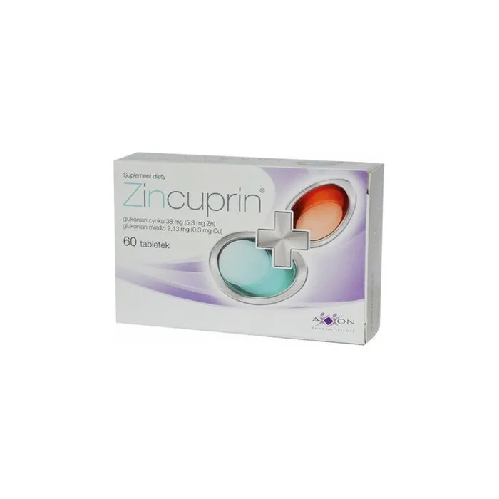 ZINCUPRIN 60 Tablets Zinc Copper Hair Nails Skin Immunity Infections