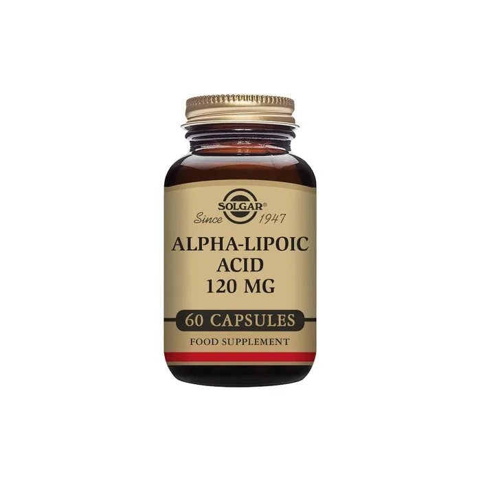 Solgar Alpha-Lipoic Acid 120mg Vegetable Capsules - Fatty Acid Health Supplement