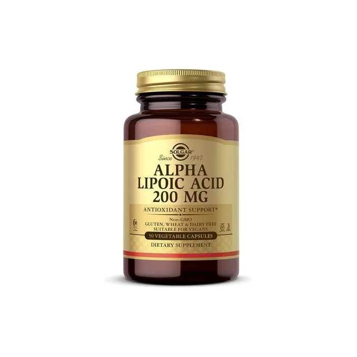 Solgar Alpha Lipoic Acid 200mg Vegetable Capsules Antioxidant 50 Count