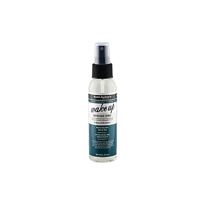 Aunt Jackie's Aloe & Mint Recipes Wake Up Refresher Spray for Dry Hair, Face and Skin 4 Oz