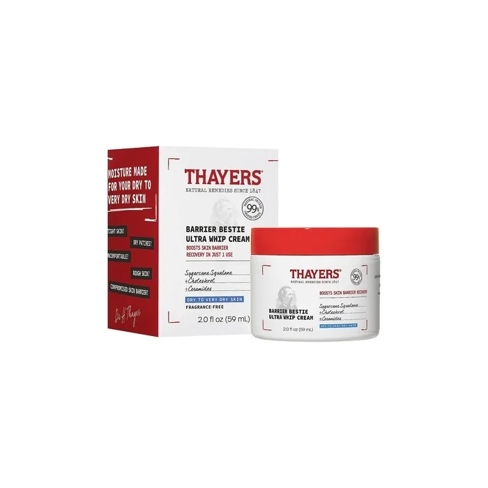 THAYERS Barrier Bestie Ultra Whip Face Cream Moisturizer with Sugarcane Squalane and Ceramides 2.0oz