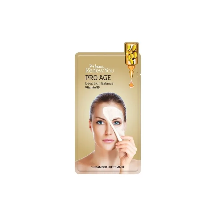 7th Heaven Renew You Pro Age Bamboo Sheet Mask with Vitamin B5 for Deep Skin Balance
